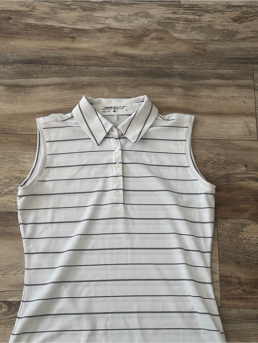Nike Golf Women's Dri-Fit Sleeveless Polo Small Black and White